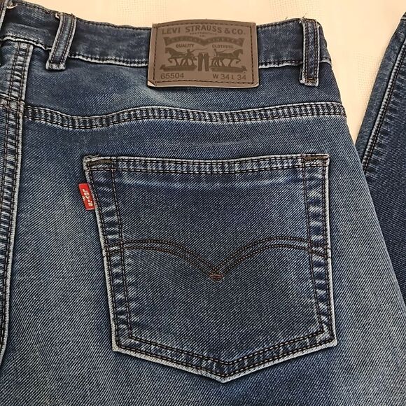 Levi Strauss & Co Men Relaxed Fit Denim Jeans 34×34 Dark Blue Washed - Picture 9 of 16